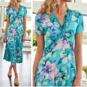 EUC Soft Surroundings Savoir Dress Heirloom Lilac Amaryllis Floral plus size 3X